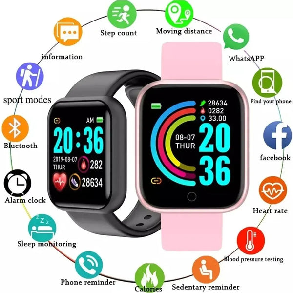 Multifunctional Smart Watch Men Women Bluetooth Connected Phone Music Fitness Sports Bracelet Sleep Monitor Y68 Smartwatch D20 Wofashion.xyz