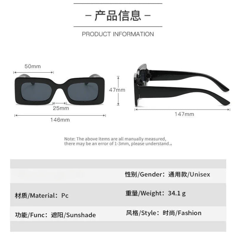 Sunglasses Woman 2025 Fashion Vintage Rectangle Frame Purple Pink Square Sun Glasses Man Lady Eyewear UV400 очки солнцезащитные