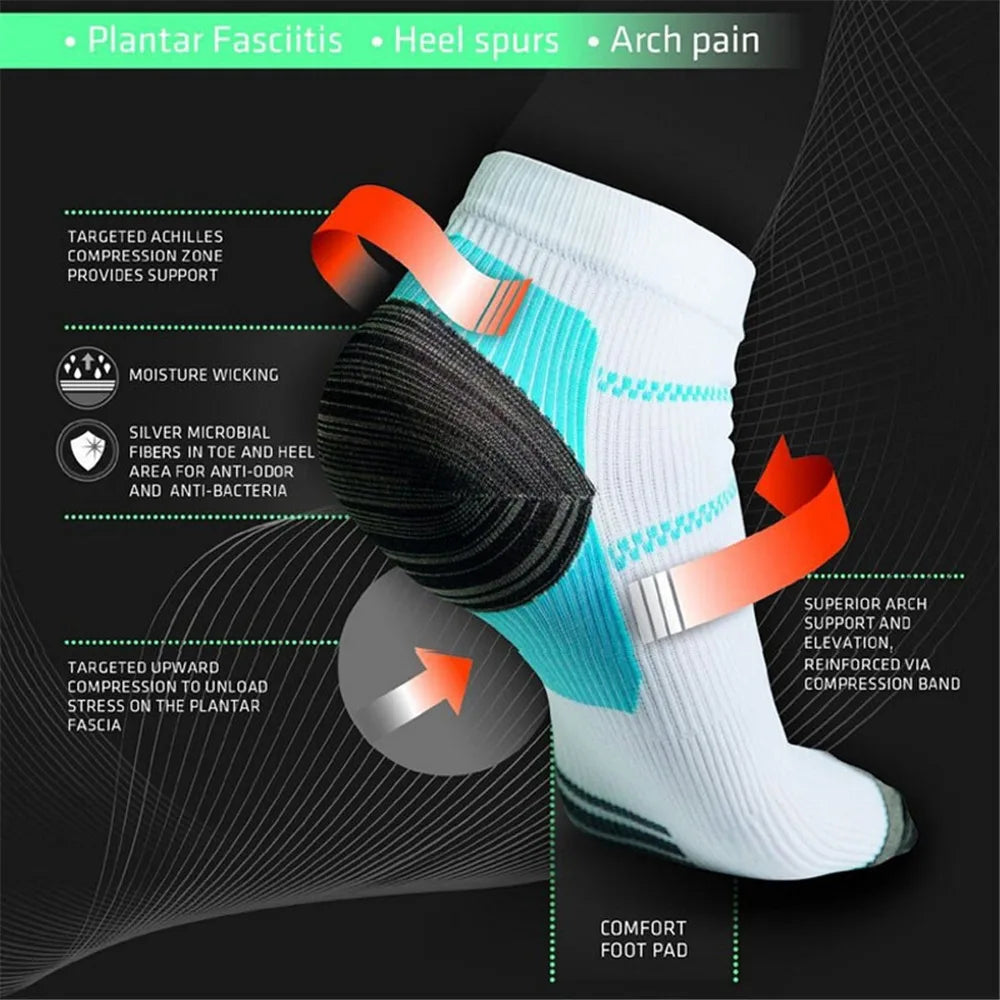 Comfort Foot Anti Fatigue Women Compression Socks Elastic Sleeve Swelling Relief Ankle Support For Sports Travel Work Gift Wofashion.xyz