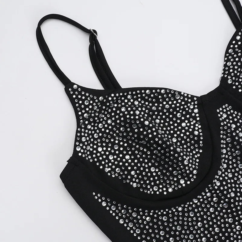 Mozision Glitter Spaghetti Strap Sexy Maxi Dress For Women Black Sparkle Off-shoulder Backless Bodycon Club Party Long Dress