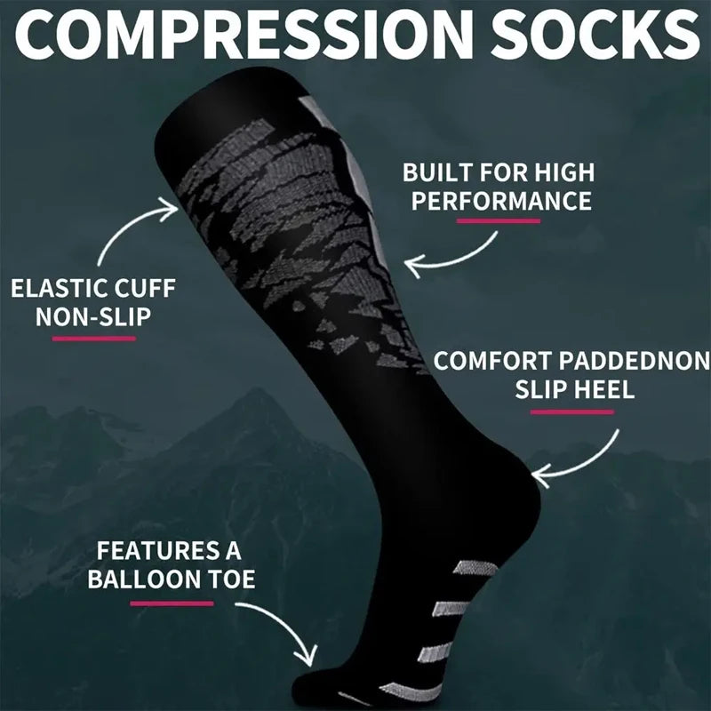 Male Sports Compression Socks for Women and Men - Calf Support Socks for Running Nurses Flight Pregnancy Circulation Athletic