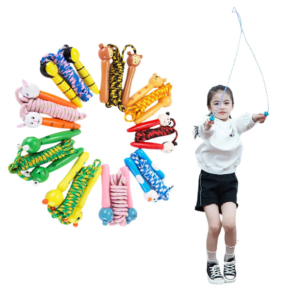 Cartoon Jump Rope Children's Cotton Jump Rope Wooden Handle Adjustable Cotton Weaving Fitness Jump Rope Exercise Wofashion.xyz