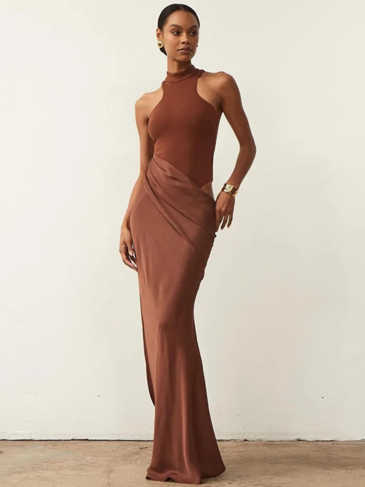 Mozision Women Sexy Party Club Evening Bodycon Sleeveless Long Dress Backless Soild Color Elegant Summer Dress Wofashion.xyz