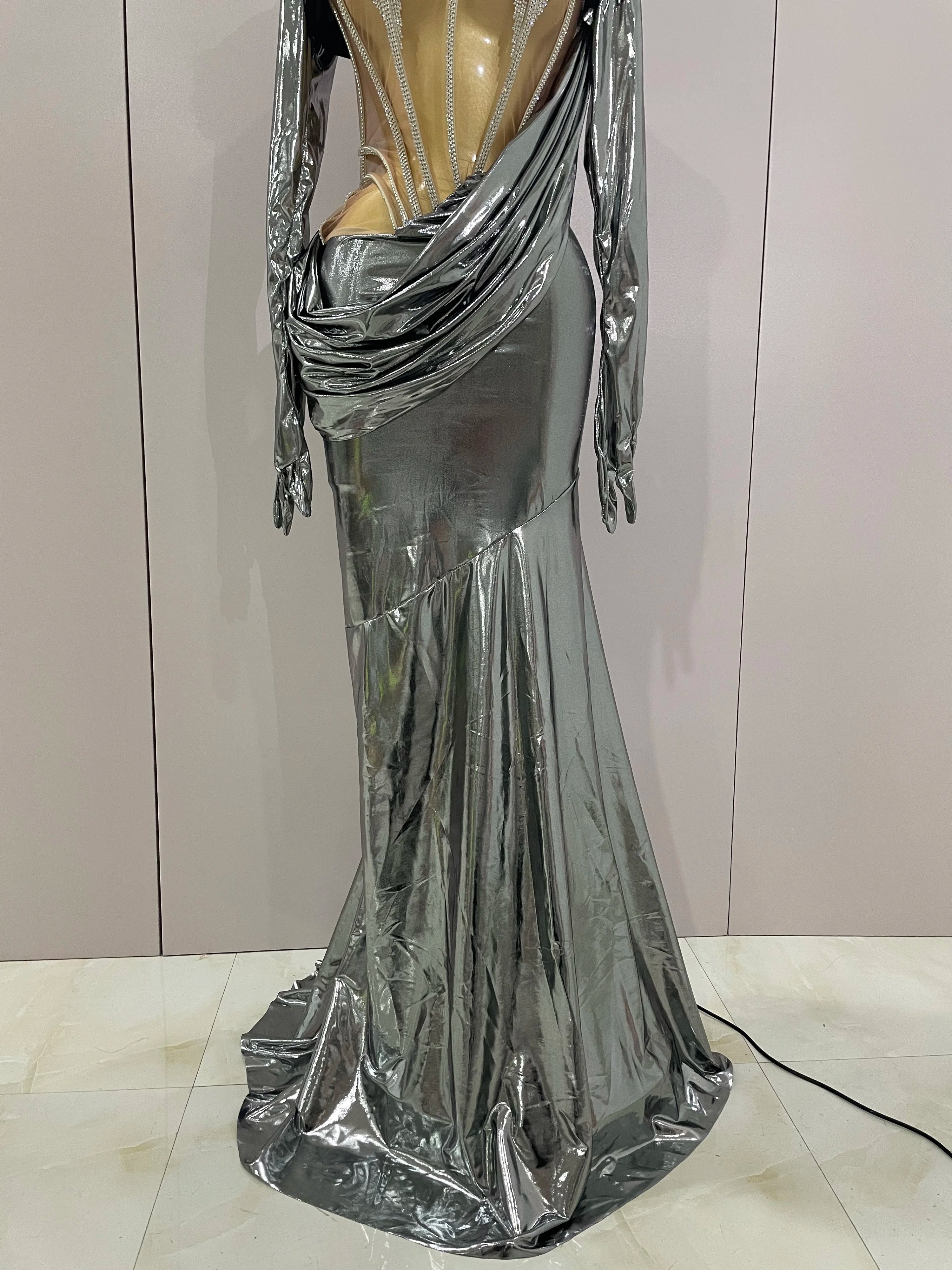 Stage Costume Sparkly Nightclub Gogo Party Dress Women Carnival Party Outfit Festival Cool Clothing Hoodie Dress Two Piece Set