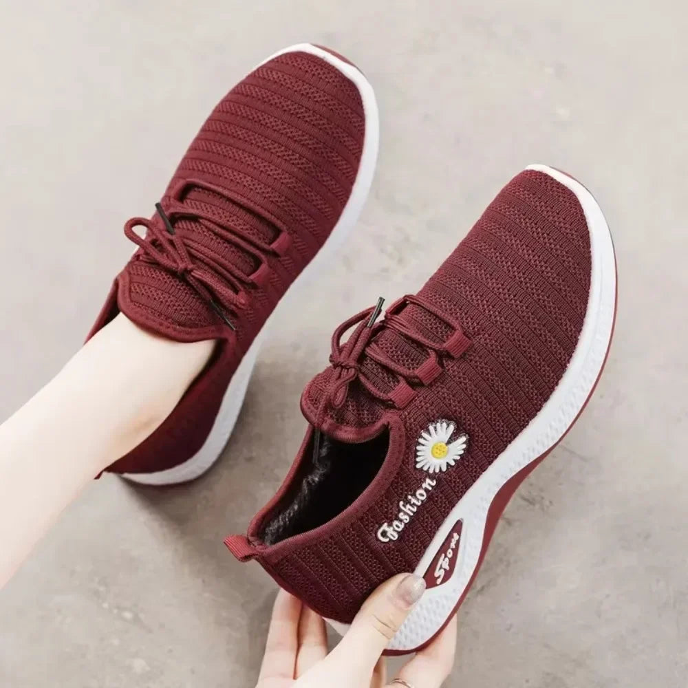 Fashionable Sports Shoes for Women, Thick and Breathable Soft Soled Mesh, Lightweight Casual Shoes, Trendy Coconut Shoes Wofashion.xyz