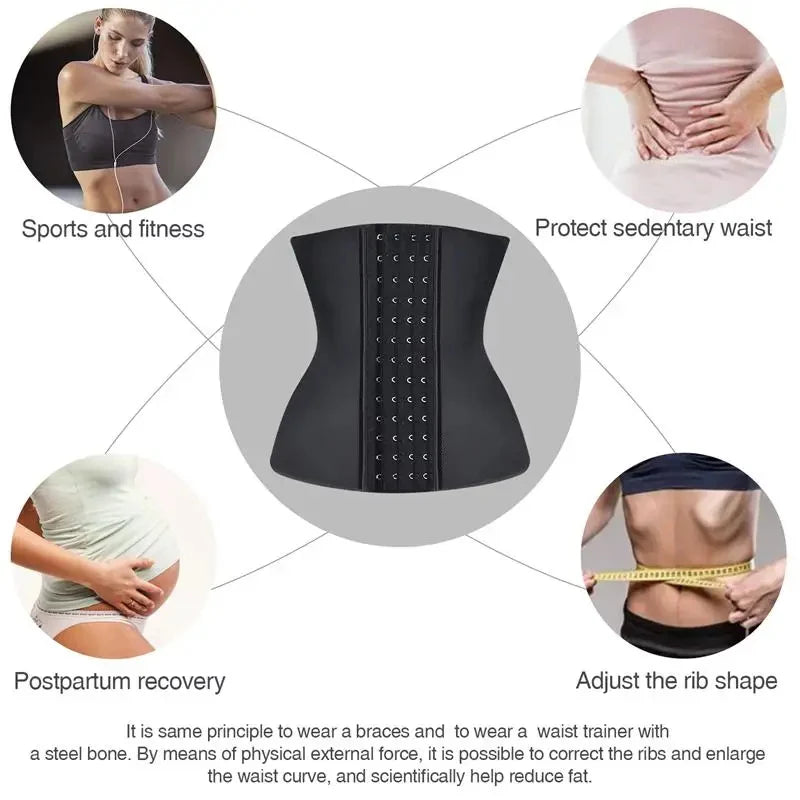 BurVogue Women Waist Trainer Corset Belt Under Clothes Sport Tummy Control Long Torso Shapewear for Women