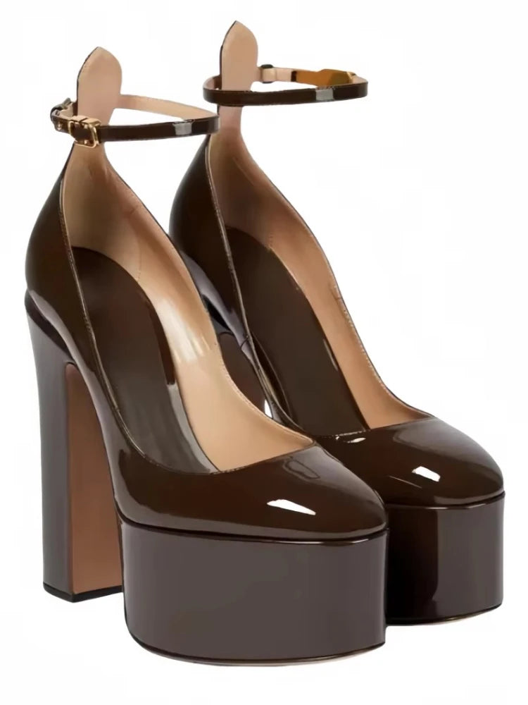 European and American Women's Niche Brand Fashion Sexy Runway Show Banquet Single Shoe Buckle with High Heels Sandals