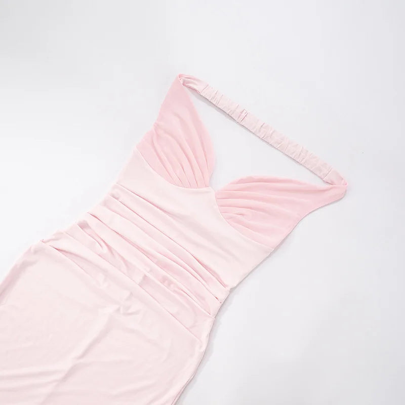 Blifanbo Sexy Elegant Ribbon Maxi Dress For Women Strapless Off-shoulder Sleeveless Backless Fashion Patchwork Party Long Dress