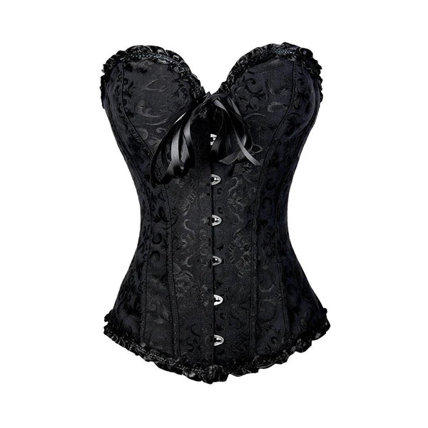 BurVogue Women Lace Up Sexy Floral Boned Corset Overbust Body Shaper BustierLingerie Bodyshaper Top Corsets Top Wofashion.xyz