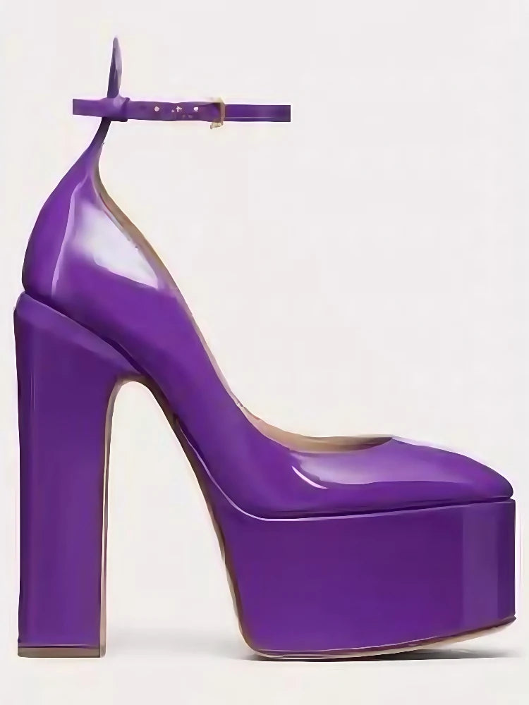 European and American Women's Niche Brand Fashion Sexy Runway Show Banquet Single Shoe Buckle with High Heels Sandals