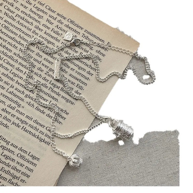 925 Sterling Silver Necklace For Women Adjustable Tassel Adjustable Necklace O-Chain Choker Necklaces Birthday Gift Chocker