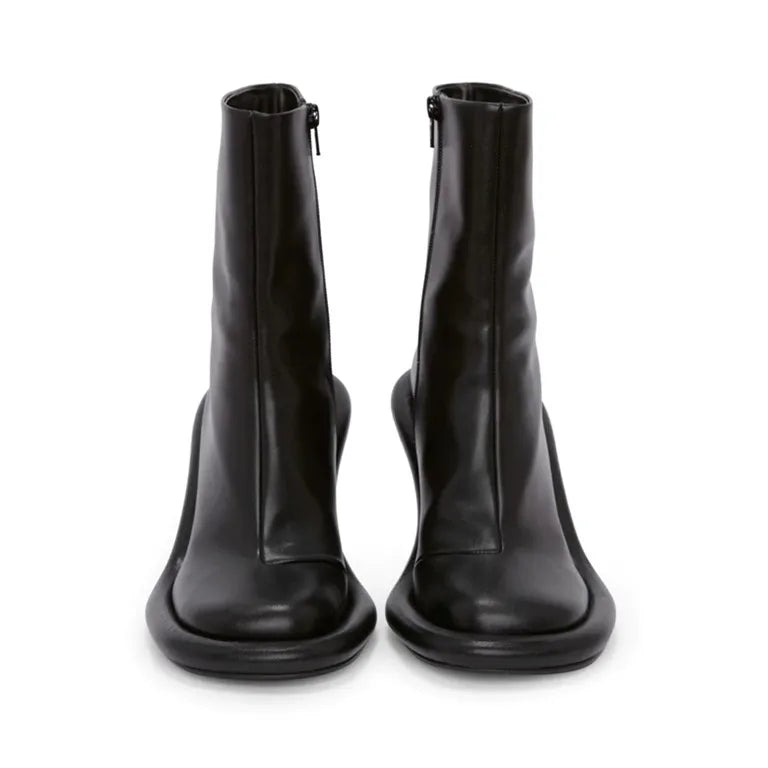 European and American Trend Retro Denim Slim High Heels Round Toe Short Boots for Women Sexy Side Zipper Fashion Banquet Shoes