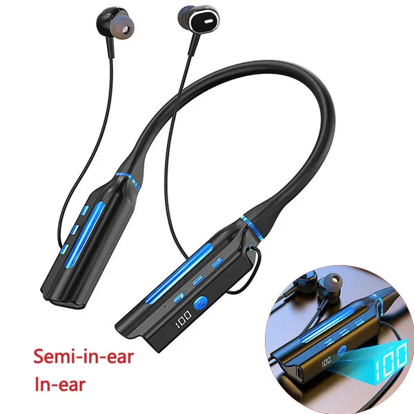 Wireless In Ear Headphones Playback Neckband Earphone Bluetooth Bass Headset Sports Waterproof Earplugs Can Be As Power Bank Wofashion.xyz