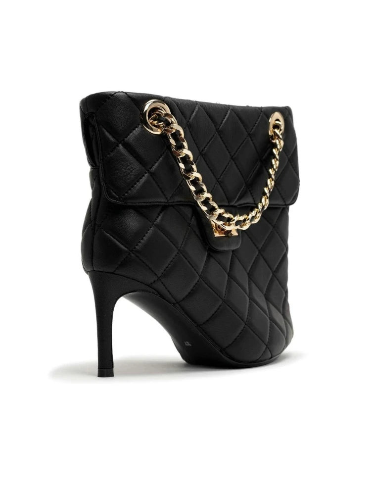 European and American Light Luxury Small Fragrance Fashion, Slim High Heels, Short Boots, Women's Sexy Big Tube Fashion Shoes