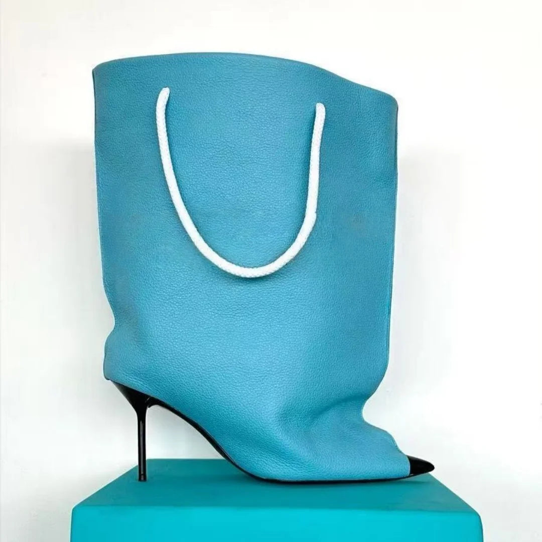 2025 Autumn/Winter New European LuxuryBanquet Show FashionWide Cuff Short Boots, HighQuality Women's Dress Shoes Elegantand Sexy