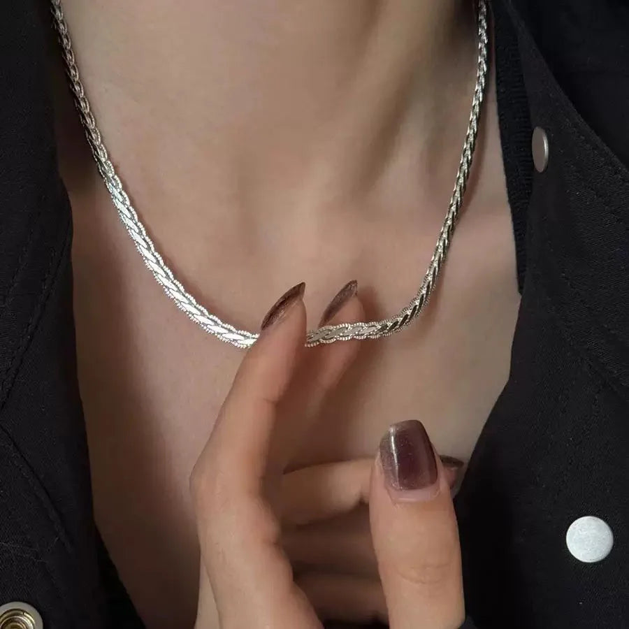 S925 Sterling Silver Necklace For Women Fashion Minimalist Pendant Necklaces Charm Shinning Classical Necklace Birthday Gift