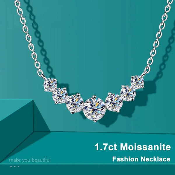 Moissanite Necklace For Woman Wedding Fine Jewely With Certificates 925 Sterling Sliver Plated 18k White Gold Necklace Wofashion.xyz
