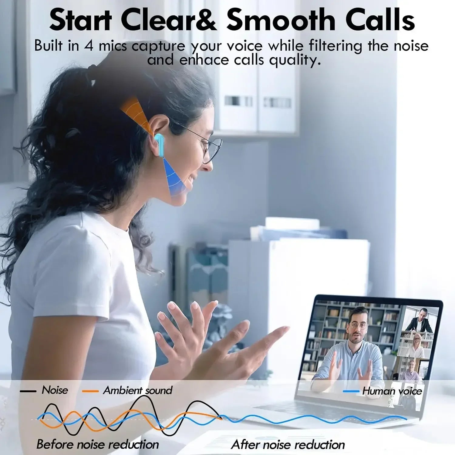 Original Air True Wireless bluetooth headset Earphones noise canceling headhone HiFi stereo earbuds Wireless Bluetooth headphone