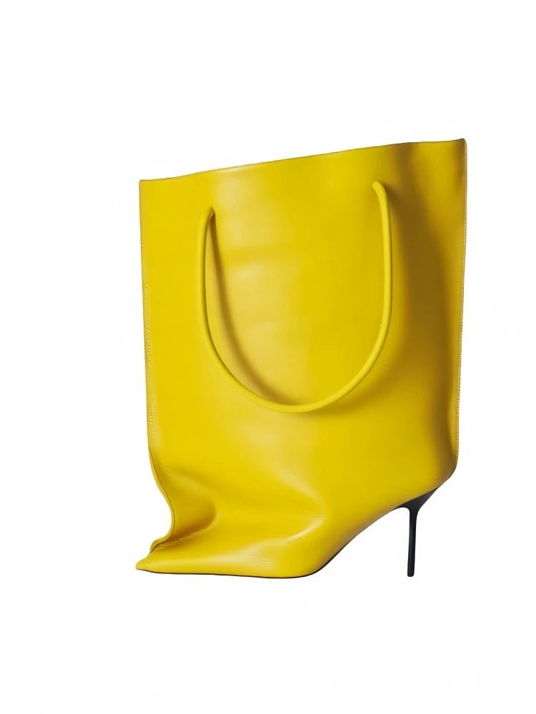 2025 Autumn/Winter New Pointed Boots - Wide Sleeve Mouth Stiletto High Heel Pocket Boots, Fashionable Women's Sexy Banquet Shoes