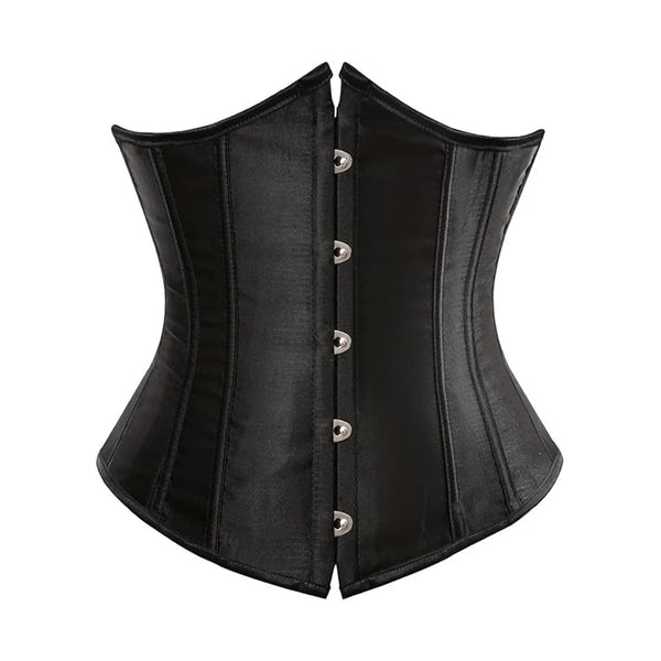 BurVogue Women's Satin Underbust Corset Bustier Waist Training Cincher Plus Size Sexy Lace Up Bustiers & Corsets Wofashion.xyz