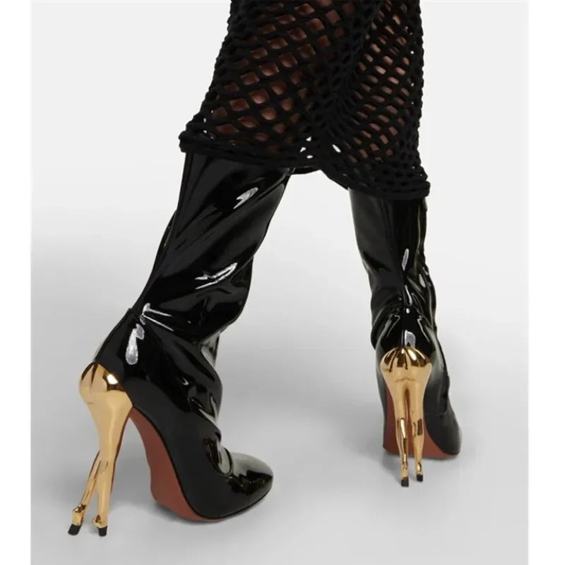 2023 European and American Women's Personalized High Heel Short Boots European and American Sexy Show Boots Banquet Boots Wofashion.xyz