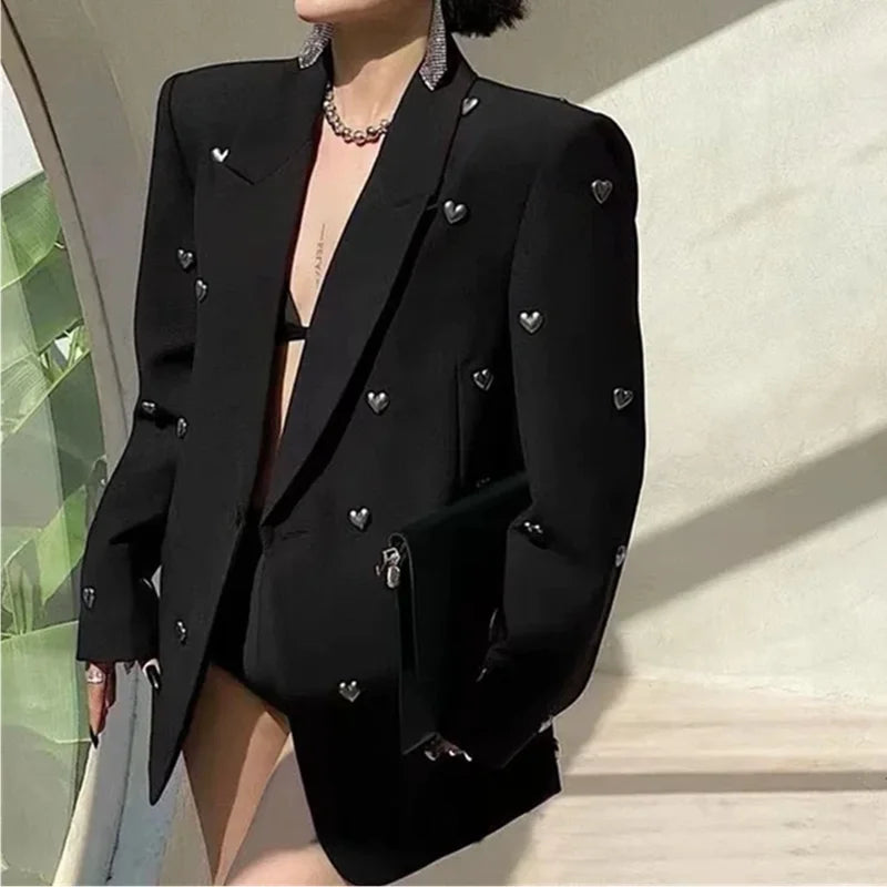 Spring Autumn 2025 Design Sense Fashion Heavy Industry Ladies Blazer Jacket Casual Korean Version Temperament Women's Suit Coat