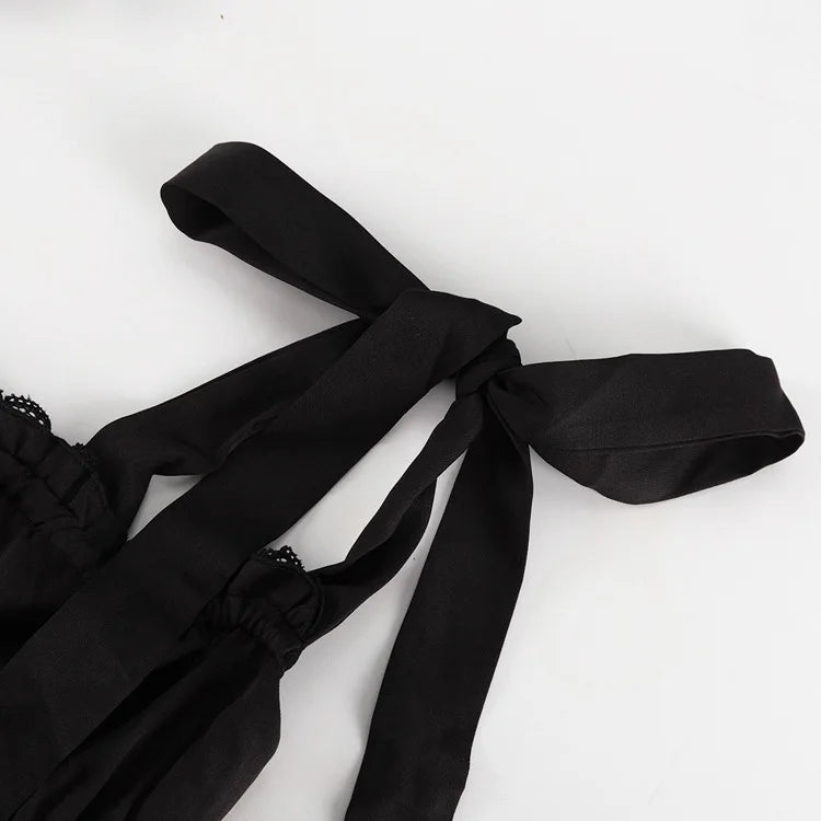 Mozision Sleeveless Ruffled Sexy Mini Dress For Women Robe Spaghetti Strap Backless Lace-up Bodycon Dress Elegant Clubwear