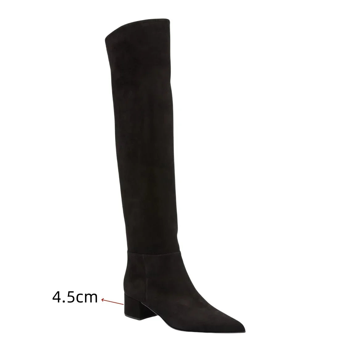 Ladies' Autumn and Winter Suede Thick High-heeled Oversized Knee High Boots, European and American Sexy Versatile Sleeve Boots