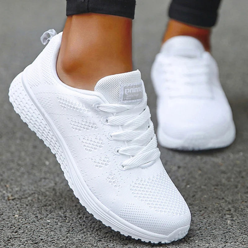 Sneakers For Women Fashion Breathable 2025 New Comfortable Soft Sneakers Women Mesh Fabric Lace Up Woman Shoes Female Footwear Wofashion.xyz