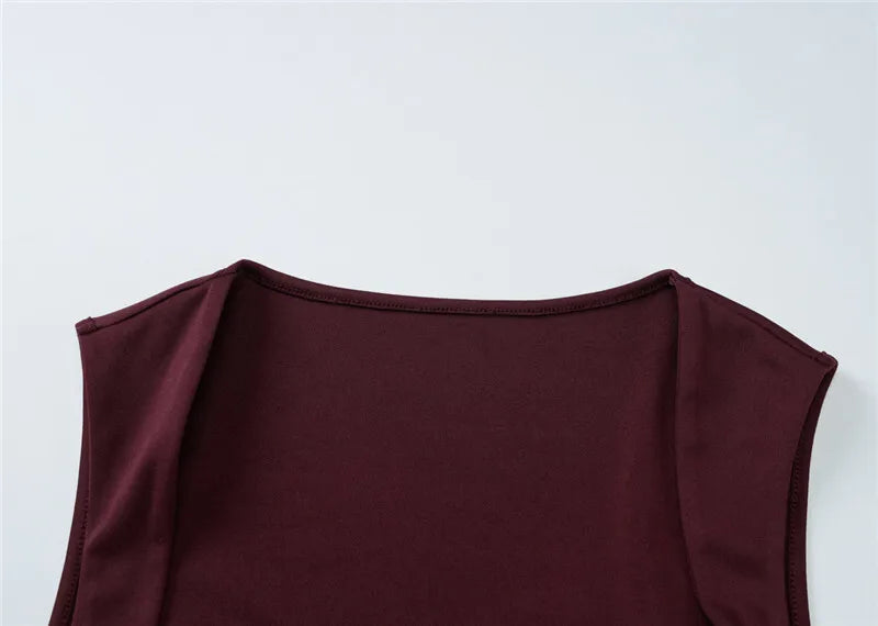 Mozision Square Collar Sleeveless Sexy Maxi Dress For Woman Fashion Spring Summer New High Waist Bodycon Club Party Long Dress