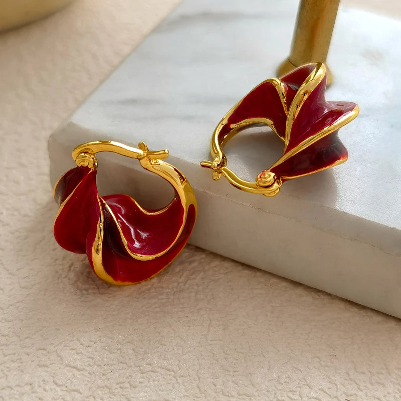 Modern Jewelry Pretty Design High Quality Brass Metal Geometric Blue Earrings For Girl Women Gift 2023 Trend New Accessories