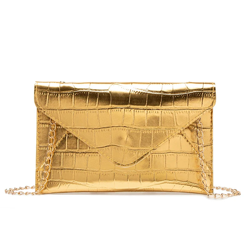 Gold Silver Evening Bag Women Elegant Fashion Banquet Clutch Chain Shoulder Bags Luxury Purse Female Wedding Party Bags Wallet