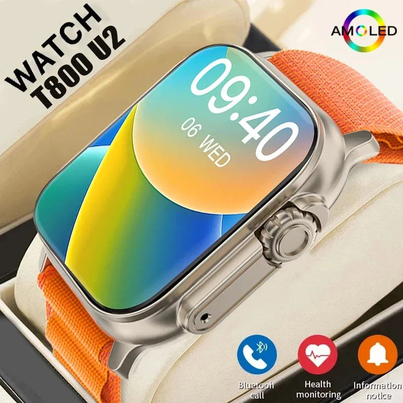 New Watch T800 U2 Smart Watch 49mm 2024 New NFC Men Women GPS Track Bluetooth Call BT Music Games Wireless Charging Smartwatch Wofashion.xyz