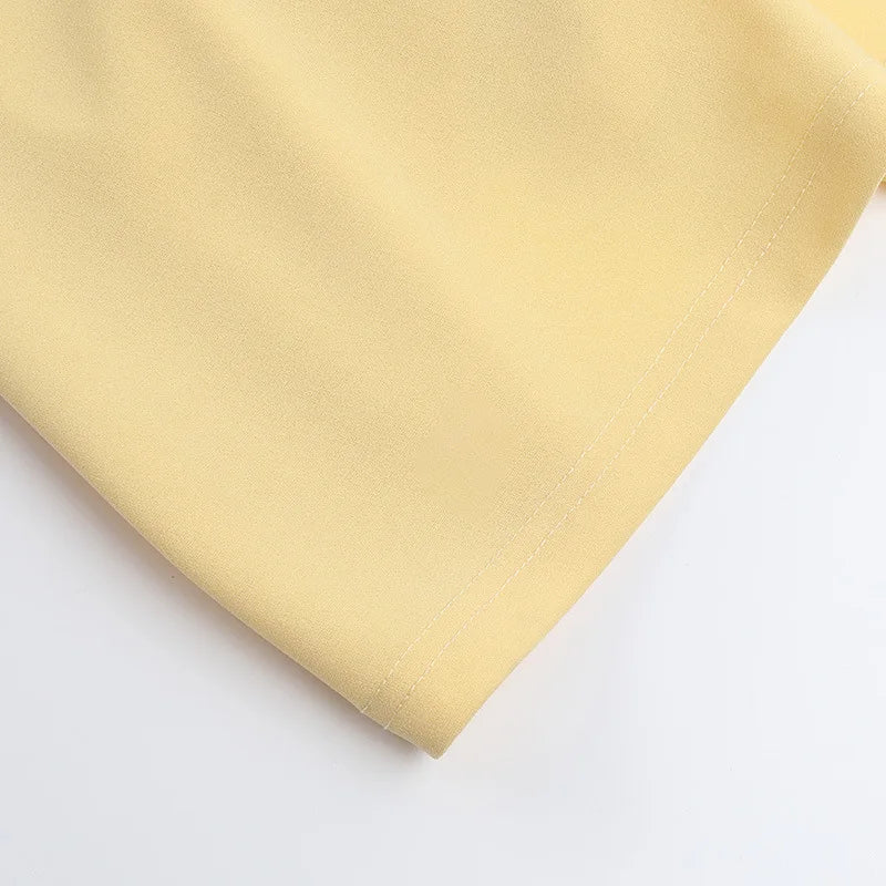 NIDANSSI Yellow Strapless Backless Evening Party Dress Women Pleated Bodycon Elegant Sexy Dress Midi Long Summer Dress Vestidos