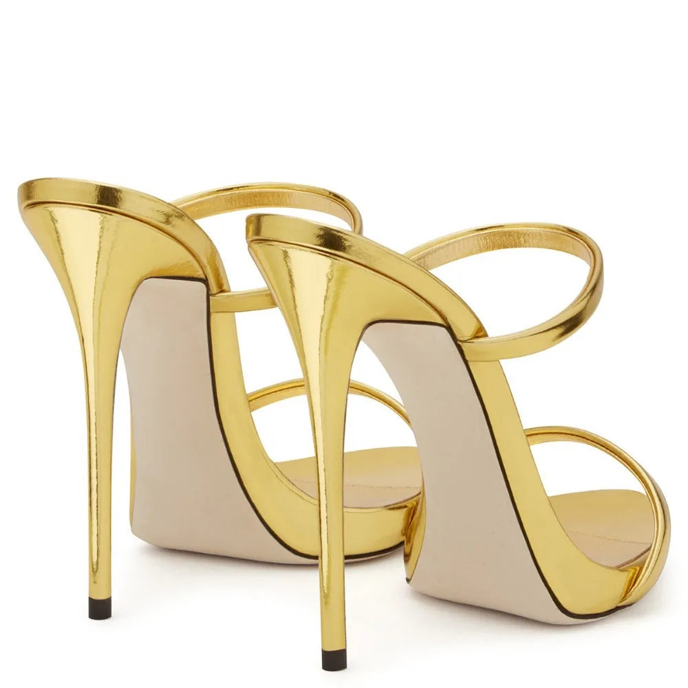 European and American Fashion Cross Tie Sandals, Women's Sexy One Line Strap Slim High Heels, Runway Shoes, Banquet Sandals