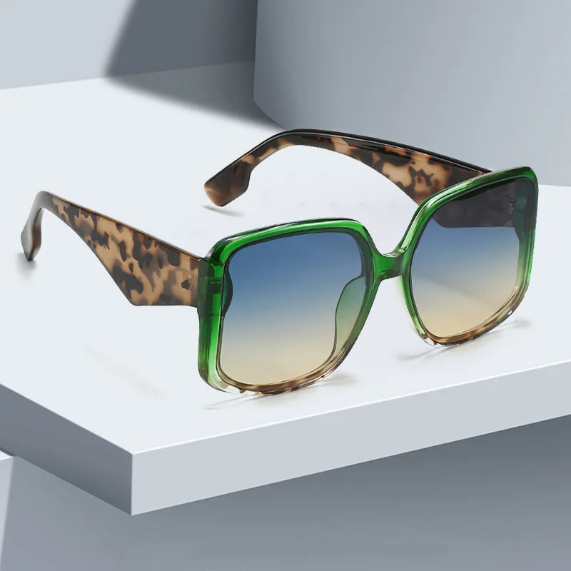 2025 New In Sunglasses for Women Unique Double Frame Design Sunglasses with Oversized Frame and Gradient Lenses UV400