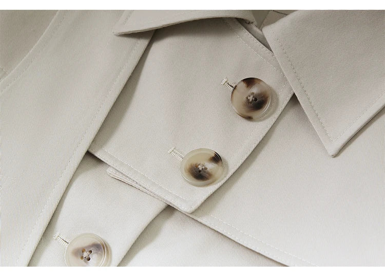 Lautaro Autumn Cool Long Trench Coat for Women Removable Sailor Collar and Pockets Belt Runway Fashion Luxury Designer Clothes