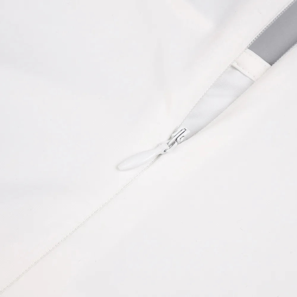 Sexy Elegant Party Dress Women White Long Sleeve Pleated Midi Dress for Evening Dinner Club