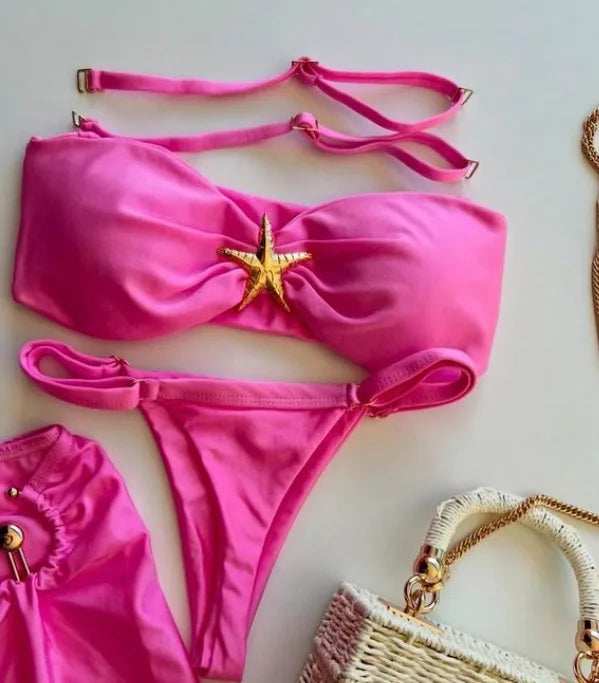 New Bikini Women's Star Split Swimsuit Sexy Adjustable Tight Swimsuit