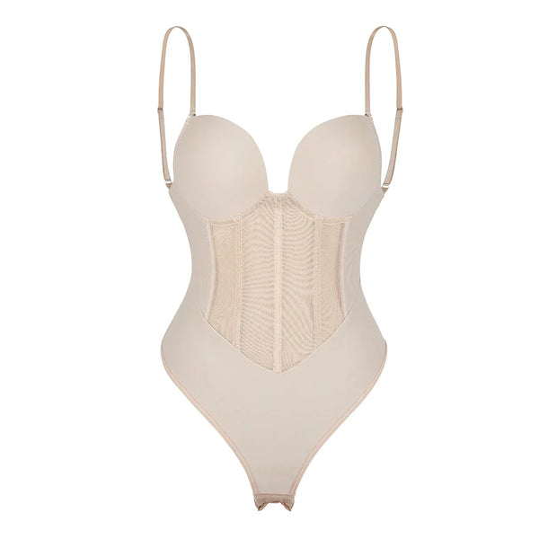 Women's Lingerie Body Shaper Compression Bodysuit One Piece Backless Shapewear With Bra Corset Slimming Underwear Wofashion.xyz
