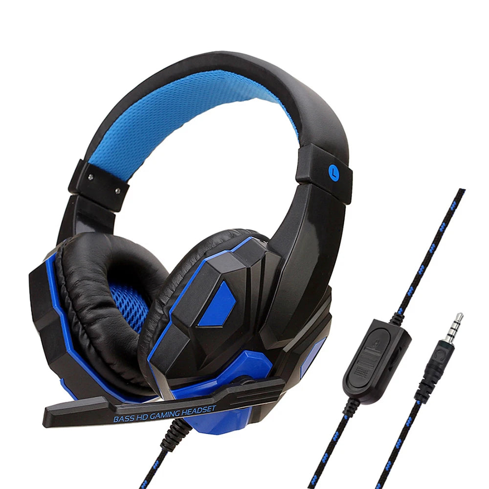 Wired Gaming Headphones for PS4 PS5 Xbox Smartphone Laptop PC Bass Stereo Gamer Headset Helmet with 120° Adjustable Microphone Wofashion.xyz
