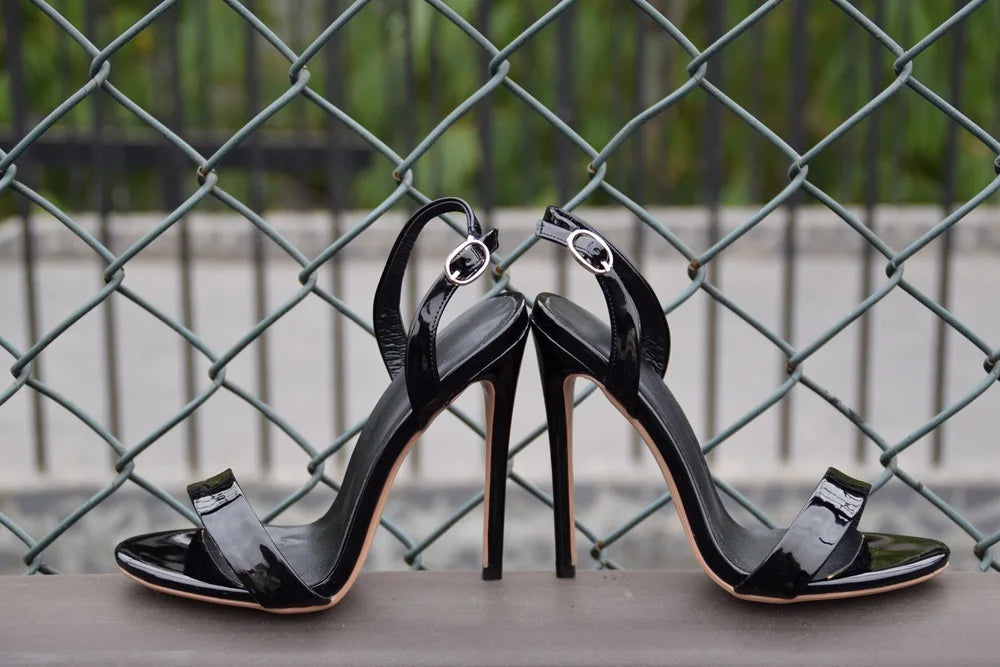 European and American Fashion Cross Tie Sandals, Women's Sexy One Line Strap Slim High Heels, Runway Shoes, Banquet Sandals