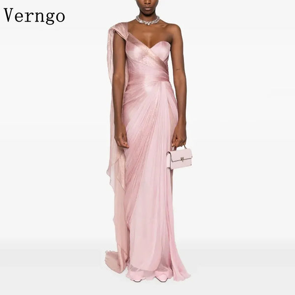 Verngo Pink Elegant Shiny Prom Gowns Sweetheart Mermaid Formal Occasion Dresses Women Modern Prom Party Dress Customized Wofashion.xyz
