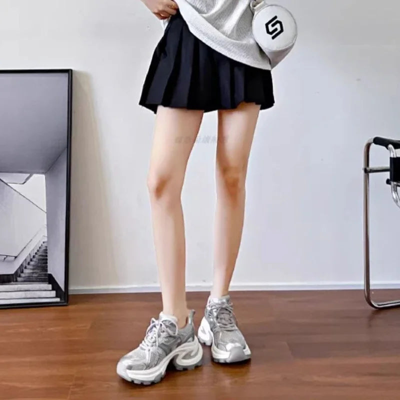 Athletic Woman Footwear 2025 New Sneakers Sports Designer Luxury Vulcanized Shoe Trends On Sale Mesh Breathable Shoes for Women