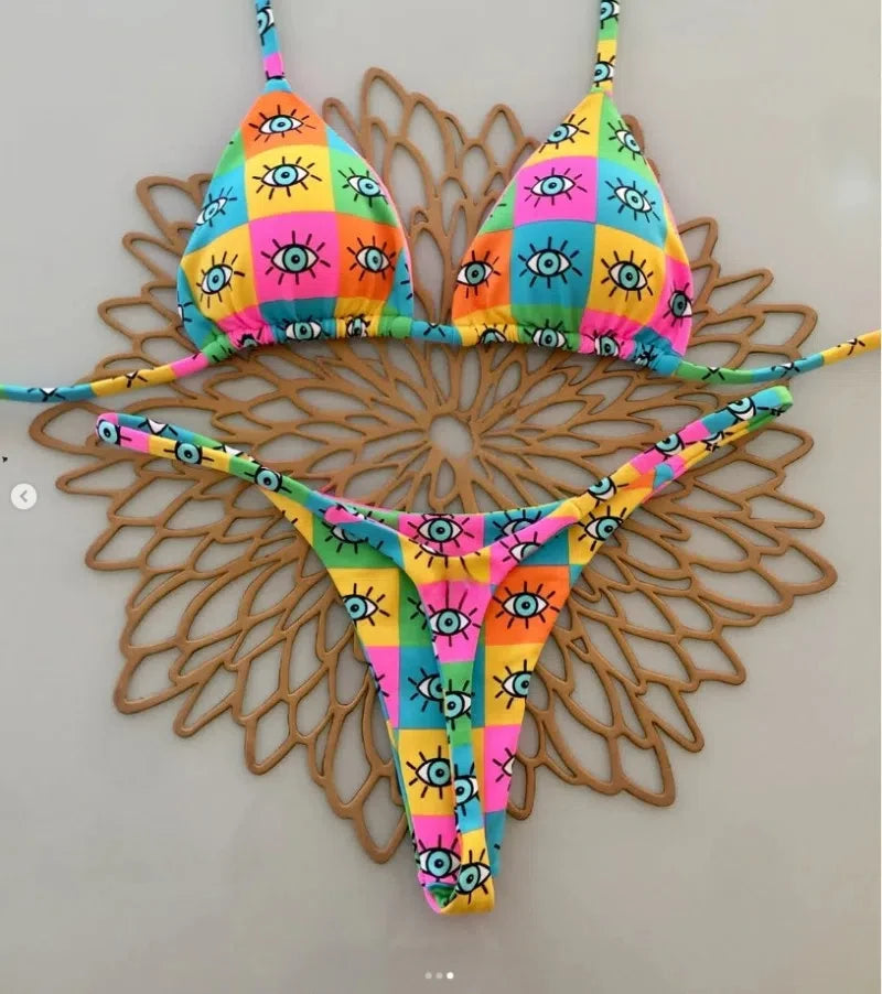 New Style Split Triangle Bikini Sexy Brazil Swimsuit Women's Beach Vacation