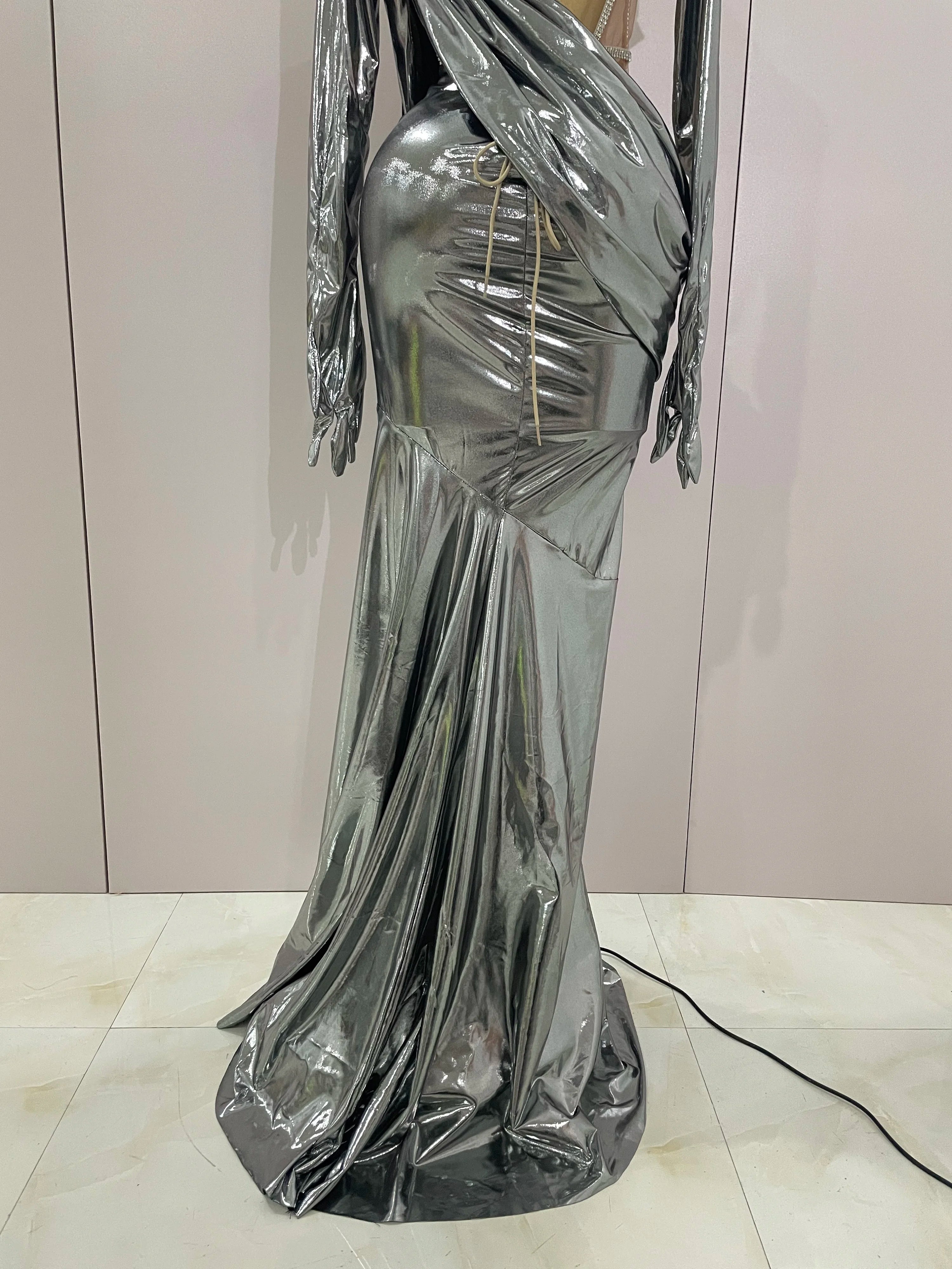 Stage Costume Sparkly Nightclub Gogo Party Dress Women Carnival Party Outfit Festival Cool Clothing Hoodie Dress Two Piece Set