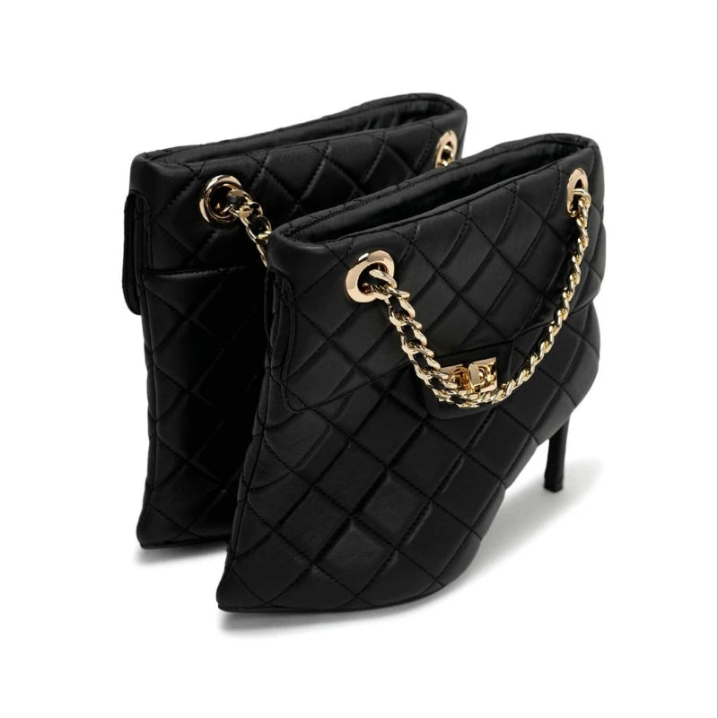 European and American Light Luxury Small Fragrance Fashion, Slim High Heels, Short Boots, Women's Sexy Big Tube Fashion Shoes