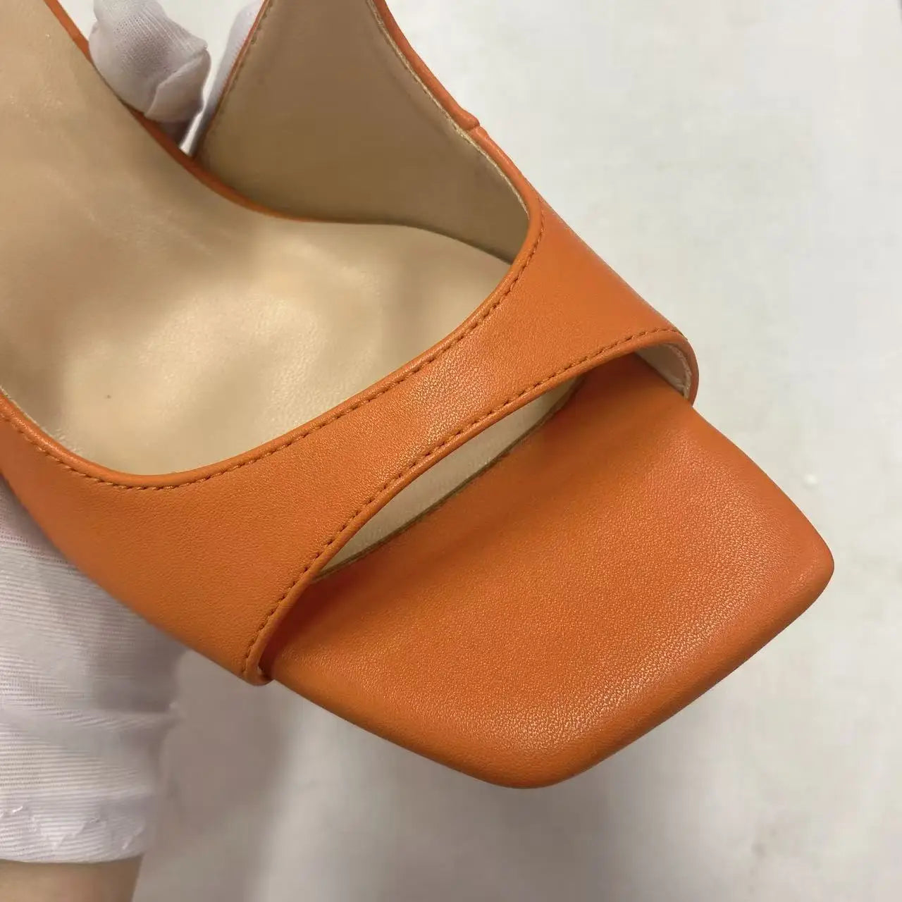 2025 Women's Spring/Summer New Style Glitter Material Fairy Style Cross Buckle with Stiletto High Heels and Open Toed Sandals