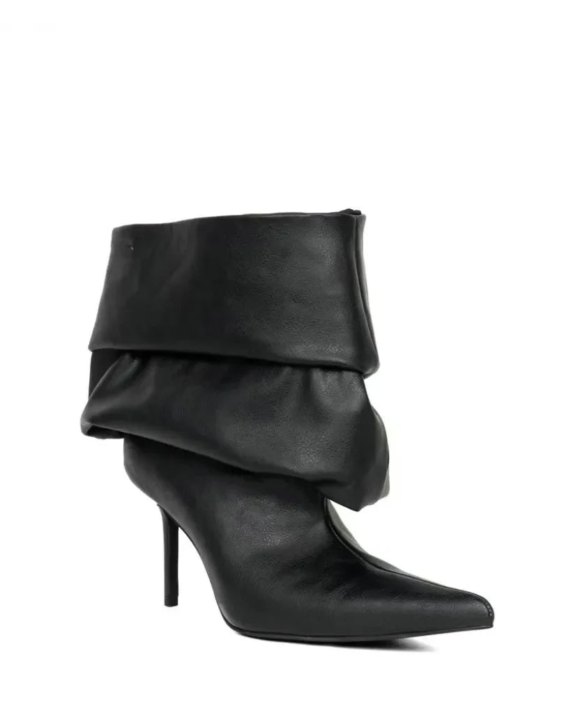 European and American Sexy Snake Pattern Pleated High-heeled Sleeve Boots for Women, Stage Fashion, Fashion Shows, Banquet Shoes