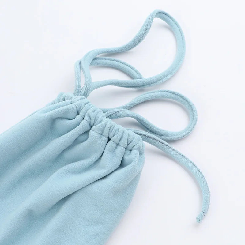 NIDANSSI Lantern Long Sleeve Backless Lace Up Autumn Dress Women Robes Elegant Evening Party Dress Bodycon Mini Dress Vestidos